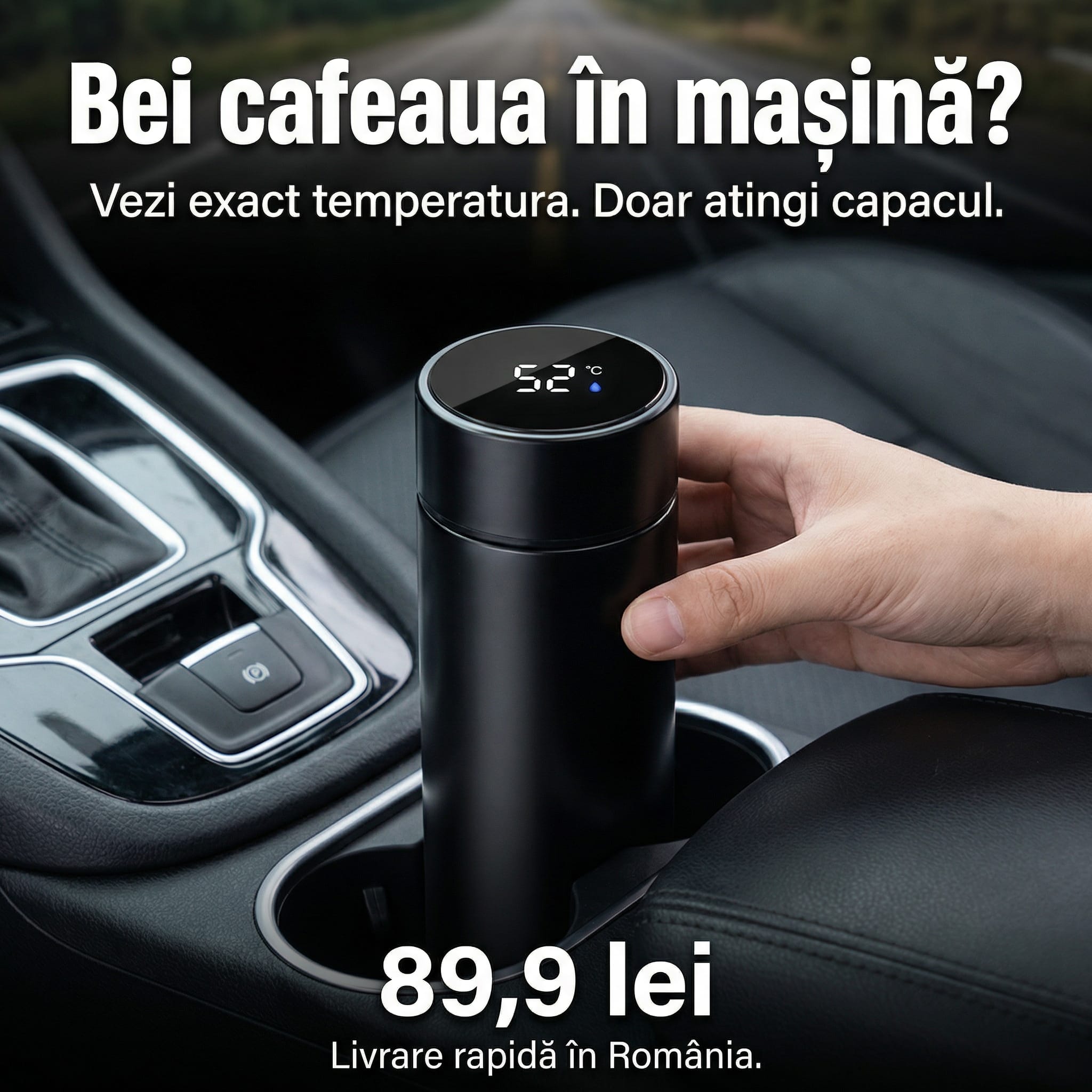 Termos inteligent 500 ml cu afișaj LED temperatură | Pentru ceai, cafea și apă